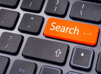SEO is symbolized in this photo of a search key on a keyboard