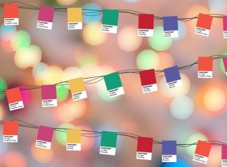 Pantone colors as a string of Christmas lights