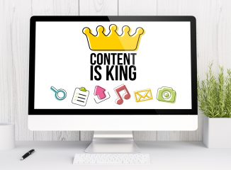 Cornerstone Content is a type of website content. This image says Content is King