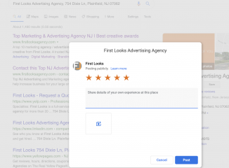 Online Ratings: 5 Ways to Get More. Here is an example of First Looks Advertising's Google Review Link